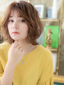 カバーヘア ブリス 川口(COVER HAIR bliss) 透け感くせ毛風外ハネミディアムウルフヘアc3川口20代30代40代!