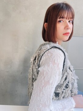 エイミー(Aimee) aimee町田　顔まわりレイヤーボブ×ピンクブラウン