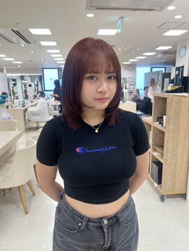 ケンジ 平塚ラスカ店(KENJE) ワインレッド/ボルドーレッド/ウルフカット/レイヤースタイル