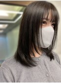 20代30代大人美人小顔ブリーチなし韓国ヘアアッシュブラック