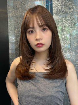 ノイ(noi) 顔周りレイヤーカットくびれヘアミルクティーベージュカラー