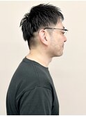 *アップバングビジネスツーブロック爽やか清潔感黒髪30代40代1