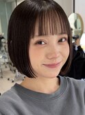 縮毛矯正/髪質改善トリートメント/ミディアムヘア/グレージュ