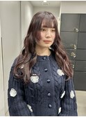 暖色カラーボルドーワインレッド春カラー顔周りレイヤーロング