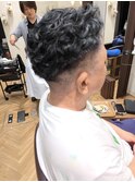 メンズツーブロック波巻きパーマ