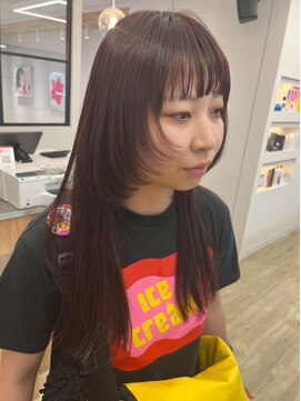 ヌビラ(Nubira) 暗めカラーレッドブラウン/顔周り姫カットレイヤー/西千葉