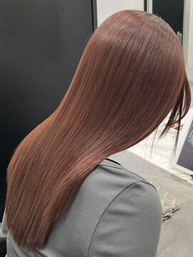ピリオド 赤坂(Period.) ロングヘアーコーラルピンクカラー×髪質改善 赤坂見附