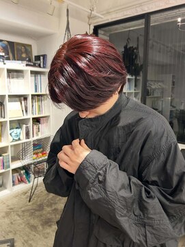 ディーカヘアーセンダイ(Di KA HAIR sendai) レッドブラウン/ボルドーカラー/初カラー/メンズ/艶カラー