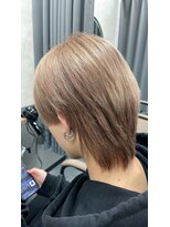 テーラヘアー 千葉みなと店(TELA HAIR)&nbsp;メンズウルフ×ベージュ