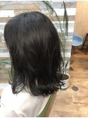 前下がりレイヤー×極濃ネイビーグレー
