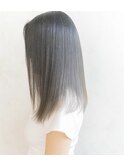 ダークグレージュ×シルキーストレート◎