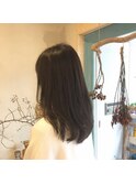 アッシュグレージュ×セミロング