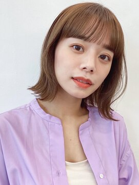 ガーデン オオタカノモリ(garden otakanomori) 20代30代40代大人外ハネミディアム×ツヤ髪スタイル×前髪あり