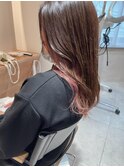 シアーピンク イヤリングカラー ロングヘア　sn