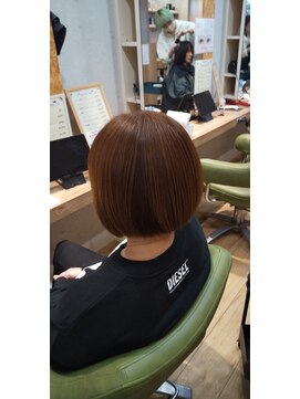 ブロッサム 東中野店 20代30代ミニボブココアブラウン小顔美肌ストレート丸み