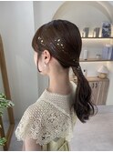 タイトヘアアレンジ/ローポニーヘアアレンジ/博多ヘアアレンジ