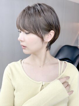 ロンドシエル 横浜(Lond ciel) ミニウルフチェリーブラウンブリーチなしショートボブ前髪/横浜