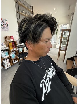 メンズニュアンスパーマ＆ハイライト/圧倒的技術のメンズヘア