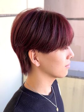 グランデュールオム 東静岡池田店(GRANDEUR HOMME) ワインレッド/ブリーチなしカラー/静岡メンズカラー