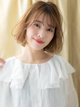 カバーヘア イヴ 戸頭店(COVER HAIR EVE) ゆるふわボブ/ダブルカラー/ミルクティーベージュ/ハイトーンe