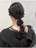 ヘアセットお呼ばれヘアパーティヘアセット下ろし編み川越本川越