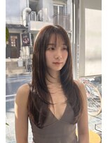 トレ(tre.)&nbsp;透け前髪ショコラブラウンレイヤーロング