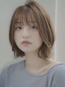 エインアンリー 表参道(AIN.ANLY.) 大人可愛い前髪あり耳掛け外ハネボブ20代30代40代