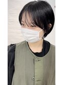 大人可愛い/ココアベージュ/グレージュカラー/ボブウルフ/黒髪