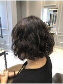 ボブ　パーマスタイル　楽ちんヘア　ふわふわパーマ　銀座
