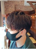 ウルフマッシュパーマハイライト〈理容室〉東浦和メンズ