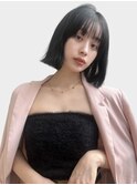 外ハネ 外ハネボブ 韓国ボブ 好感度 小顔ボブ 小顔ライン 黒髪