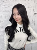 リア(riah) レイヤーカット韓国ブリーチなしダブルカラー顔まわり