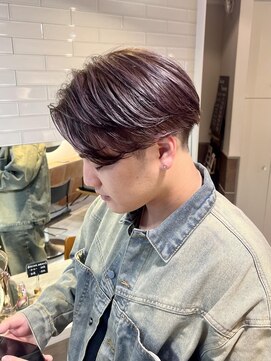 キャンバス バイ ネオリーブ 横浜西口(Canvas by neo.) フェザーパーマ ラベンダーグレージュ センターパート 横浜