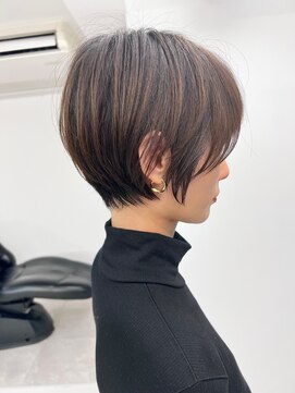 メルバイグラフ 梅田(mel by GRAFF) ショートカットxひし形ショートボブ×前髪あり20代30代40代