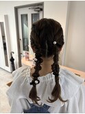 ツイン編みおろし