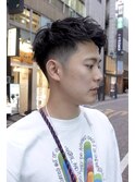 刈り上げ メンズヘア ニュアンスパーマ アップバング 銀座