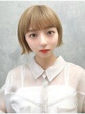 【La fith】ハイトーンミニボブ×ブリーチ×シースルーバング