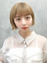 ラフィスヘアー クレイ 南草津店(La fith hair clay)&nbsp;【La fith】ハイトーンミニボブ×ブリーチ×シースルーバング