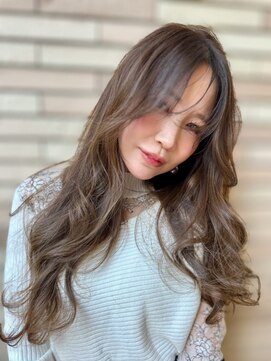 ジ エクト リアン 箕面店(The Ect Lien) 似合わせロングレイヤー◇顔まわりカット・くすみベージュ