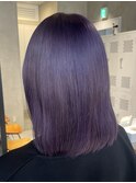 調布ボブレイヤーラベンダーブルーダブルカラー内巻きボブ
