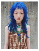 レコ 渋谷(LECO)&nbsp;ネオンブルーロングレイヤーシャギーカット