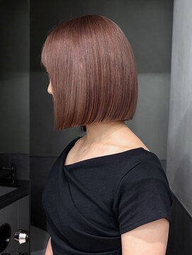 アルバム 銀座(ALBUM GINZA) ミディアムグレージュボブ暗めカラー前髪カット_ba561502