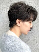 ラギッド 大野城店(RUGGED)&nbsp;フェザーパーマ マッシュショート センターパート 毛流れパーマ