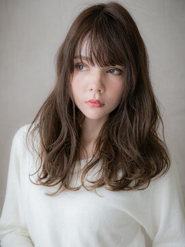 カバーヘア 上尾西口店(COVER HAIR) ダークグレーアッシュ韓国巻きフェミニンロングX上尾20代30代