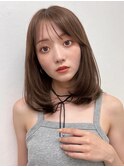 小顔に見せるヘア/オリーブグレー/ココアベージュ/レイヤー