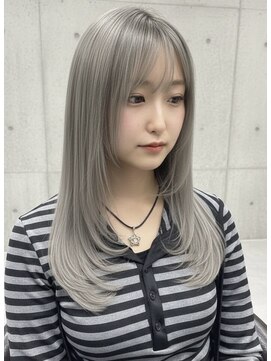 アジールヘア 東上野店(agir hair) グレージュ/顔まわりレイヤー/上野ブリーチ/ダブルカラー/上野駅