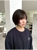 別府ショートボブ顔周りレイヤーカット髪質改善カラー