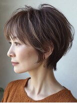ハーツ 青山表参道店(Heart's) 白髪ぼかし脱白髪染め似合わせショートボブ40代50代60代