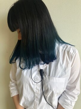 ヘア メイク フレイ(hair make FRe'Y) グラデーションターコイズカラー