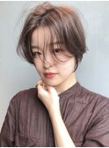 マッシュショート_かきあげロングマロンベージュ_8126